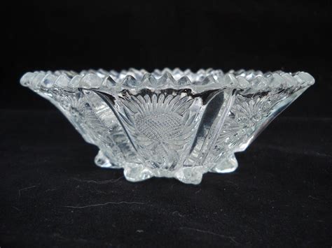 Pressed Glass Thistle Pattern Nut Bowls Etsy