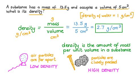 Question Video Calculating The Density Of A Substance Given Its Mass