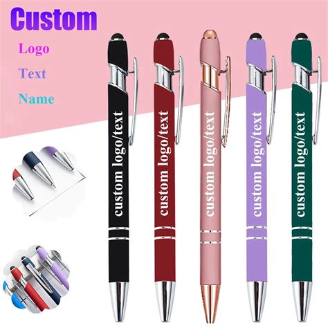 10pc Personalized Pen Custom Logo Engrave Name Ballpoint Pen With