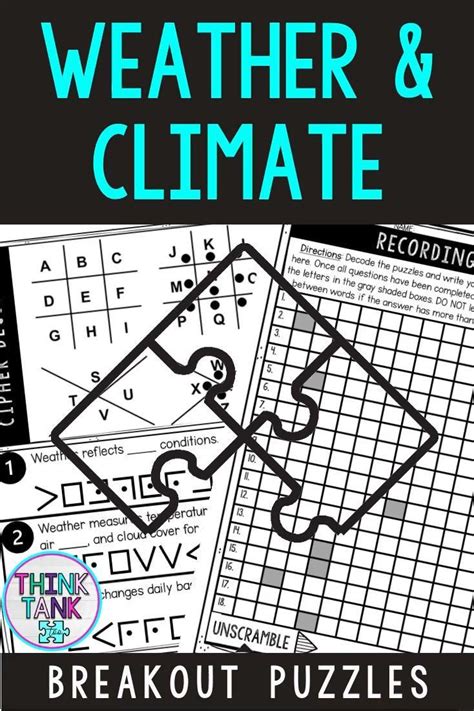Weather And Climate Puzzle Stations Breakout Earth Science Activity