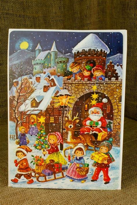 Vintage Kruger Western Germany Christmas Advent Calendar Envelope Santa