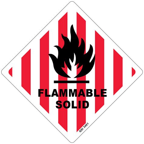 Flammable Solid Mm X Mm Industrial Signs