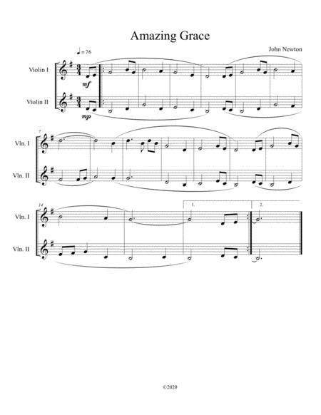 When you purchase any musicnotes edition, you are. Amazing Grace (violin Duet) By John Newton - Digital Sheet ...