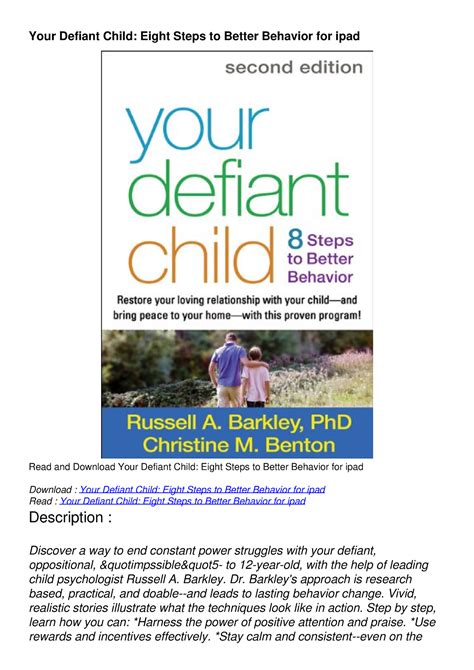 Pdf Your Defiant Child Eight Steps To Better Behavior For Ipad