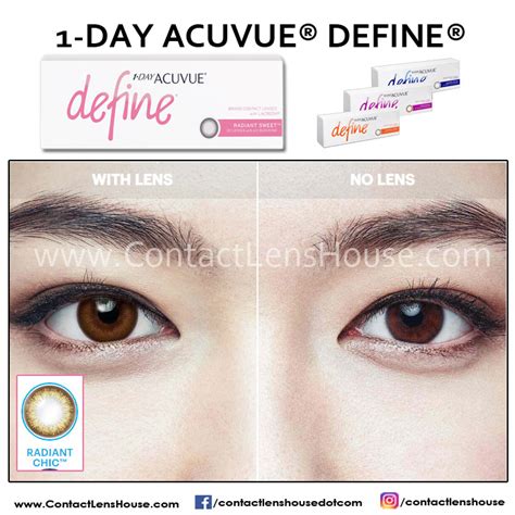 1 Day Acuvue Define Radiant Chic Daily Colored Contacts