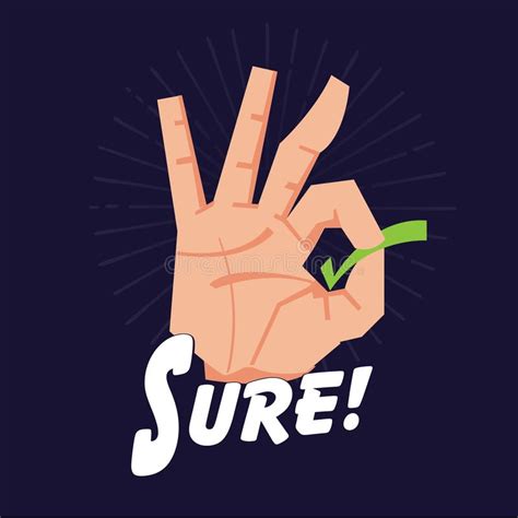 Sure Or Okay Hand Sign Business Management Concept Vector