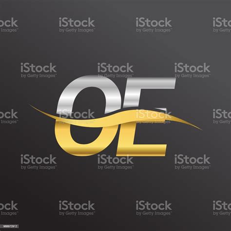 Erste Buchstaben Logo Firma Name Gold Und Silber Farbe Swoosh Design