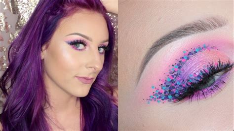 Pink And Purple Dotted Graphic Liner Look Beccaboo Youtube