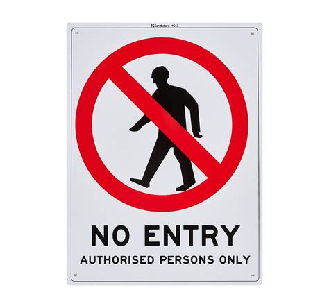 Large Sign No Entry Authorised Persons Only Sandleford