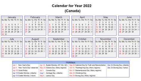 Bc Holiday Calendar 2022 Calendar Printables Free Blank