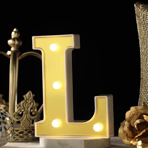 Efavormart 6 3d Gold Marquee Letters 5 Led Light Up Letters Warm White
