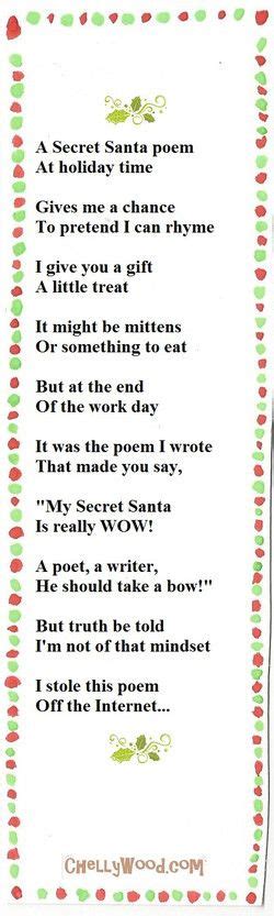 Secret Santa Poems Secret Santa Poems 10 Secret Santa Ts Secret