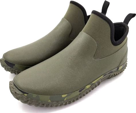 unisex waterproof garden shoes lightweight ankle rain boots mud muck rubber slip on footwear