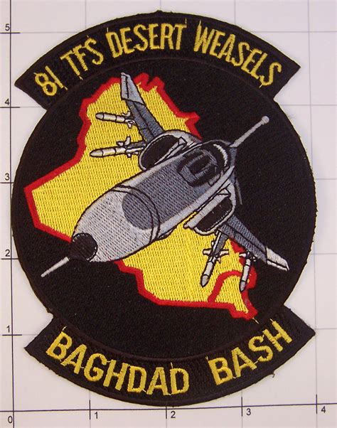 81 Tfs Desert Weasels Baghdad Bash Military Fighter Jet Squadron Patch