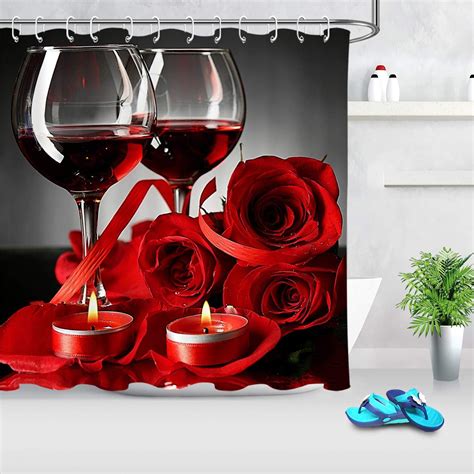 Ecotob Valentines Day Shower Curtain For Bathroom Romantic