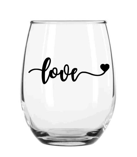Love Wine Glasses Etsy