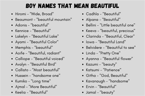 Alluring Boy Names That Mean Beautiful
