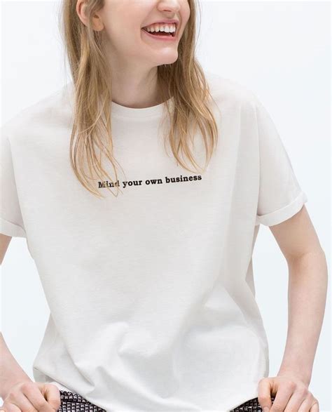 Image Of Slogan T Shirt From Zara Camisetas Bordadas