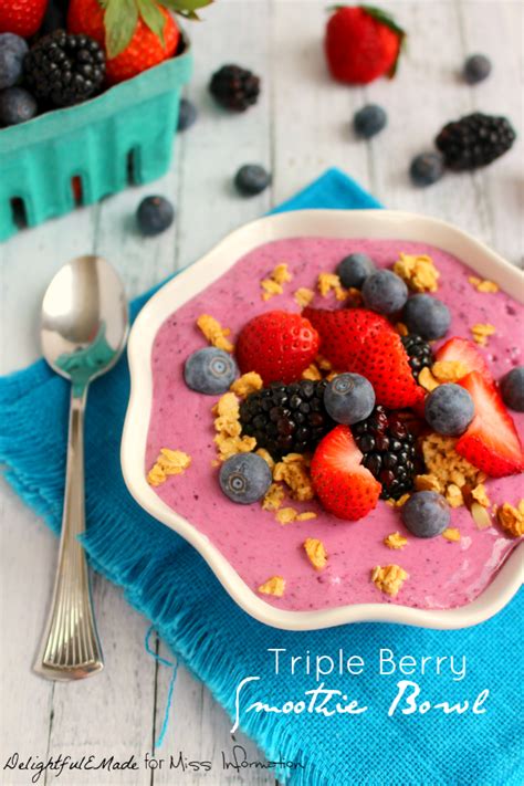 Triple Berry Smoothie Bowl Miss Information Recipe Smoothie Bowl