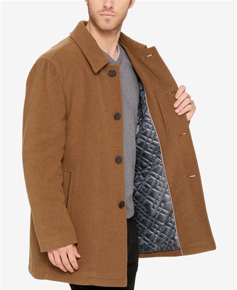 Lyst Cole Haan Wool Blend Coat In Brown For Men