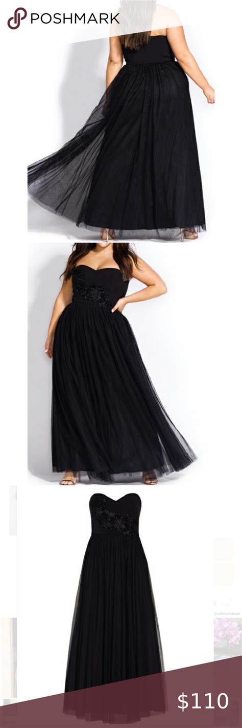 Romwe women's plus size chiffon elegant flared short sleeve belted cocktail party swing midi dress. NWT Black Plus size Tulle Maxi dress in 2020 | Maxi dress ...