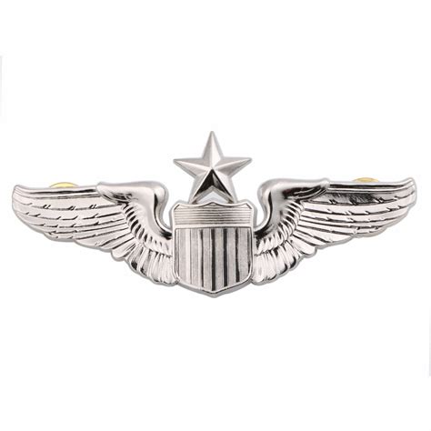Usaf U S Air Force Senior Pilot Metal Wing Badge Insignia Silver 32209