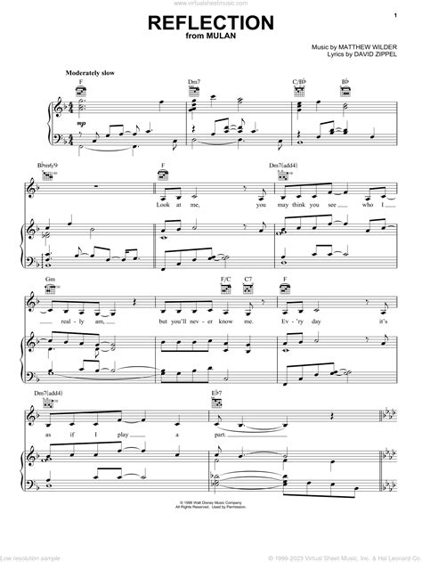 Reflection Pop Version From Mulan Sheet Music For Voice Piano Or
