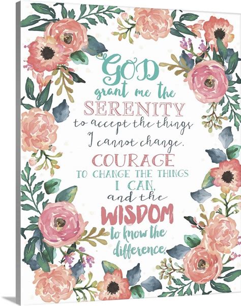 Serenity Prayer Floral Canvas Art Print Ebay