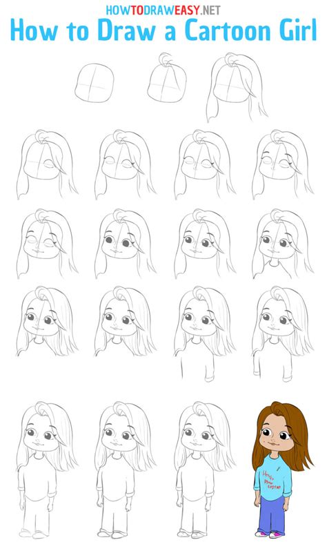 How To Draw A Cartoon Girl How To Draw Easy