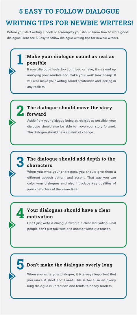 This type of essay aims to relate stories to the target audience and the author has to share dialogues with other people. 5 Easy to Follow Dialogue Writing Tips for Newbie Writers!