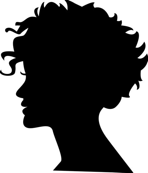 Woman Head Silhouette With Short Hair Siluetas De Cabezas Png