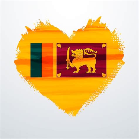 Premium Vector Heart Shaped Flag Of Sri Lanka
