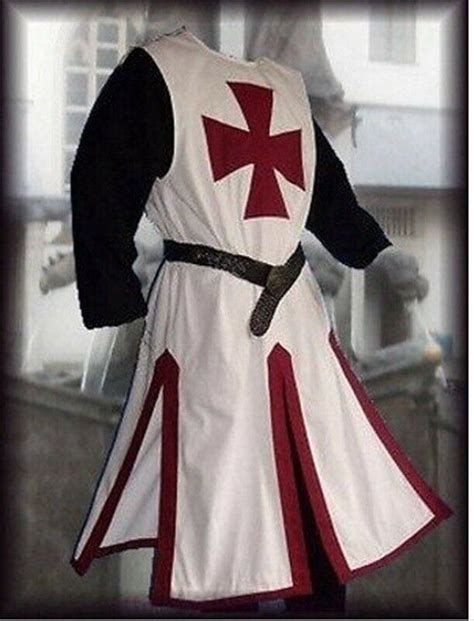 Men Medieval Cosplay Robes Templar Knight Crusader Surcoat Reenactment