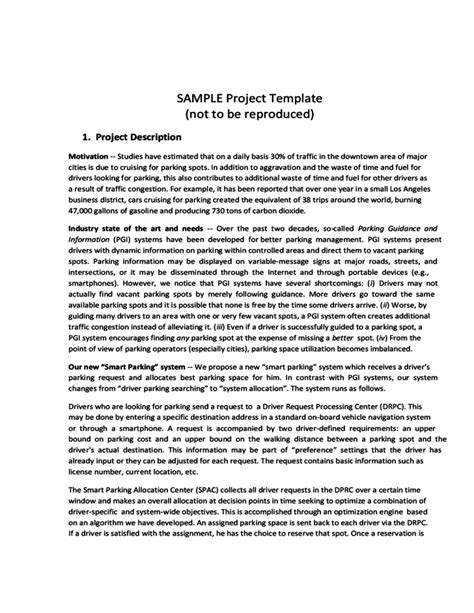 Sample Project Template Free Download