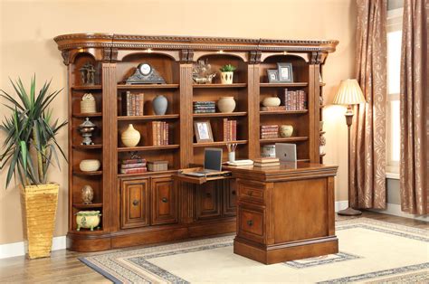 Parker House Huntington Large Library Bookcase Wall With Dual Peninsula