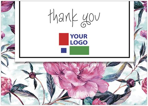 Floral Logo Thank You Card Custom Thank You Cards Posty Cards