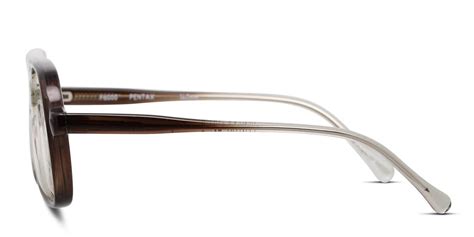 Pentax F6000 Gray Clear Brown Prescription Eyeglasses