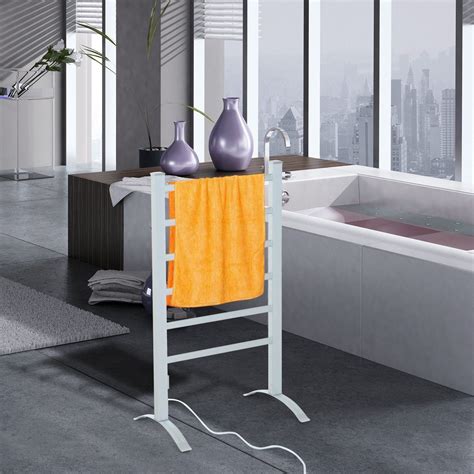 Parts of yijin/hz electric heated towel rails are supplied with enough power cord and can also be directly connected. Towel Rack Warmer Drying Heated Rail Electric Freestanding ...