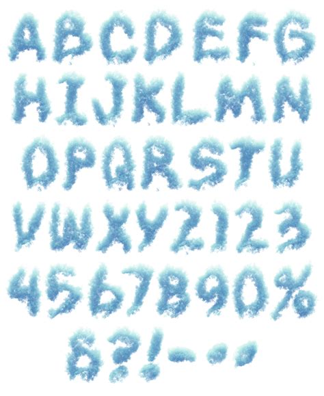 Buy Blue Clouds Font Beautiful Blue Typeface Made From Clouds
