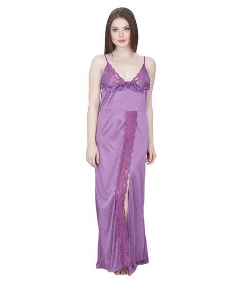 Buy Secret Wish Purple Satin Nighty Online At Best Prices In India Snapdeal