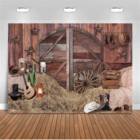 Buy Moca Western Cowboy Backdrop 7x5ft Rustic Wood Farmhouse Wild West