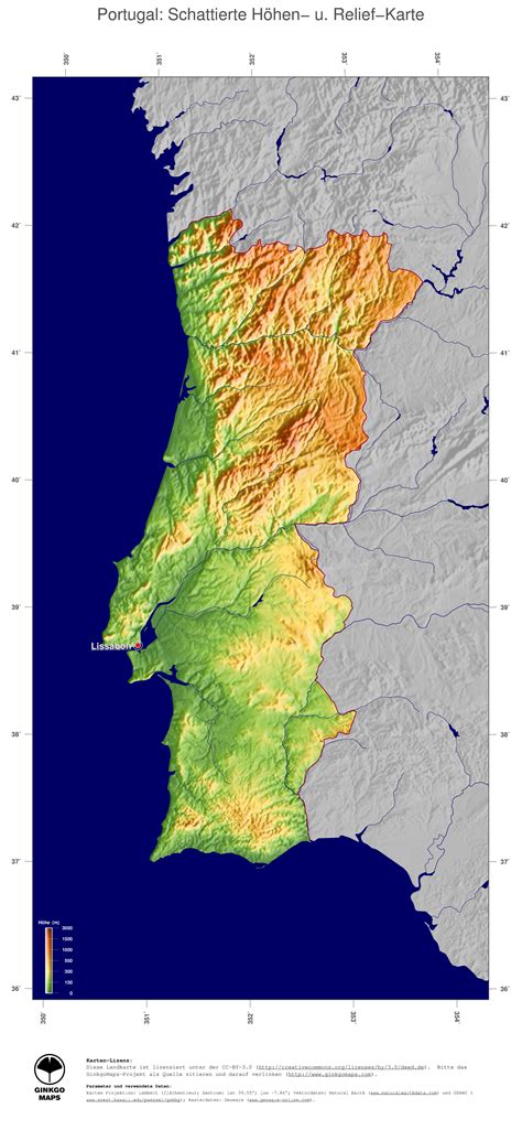 Sie wollen wissen, wo sie in portugal ski fahren können? Landkarte Portugal; GinkgoMaps Landkarten Sammlung ...