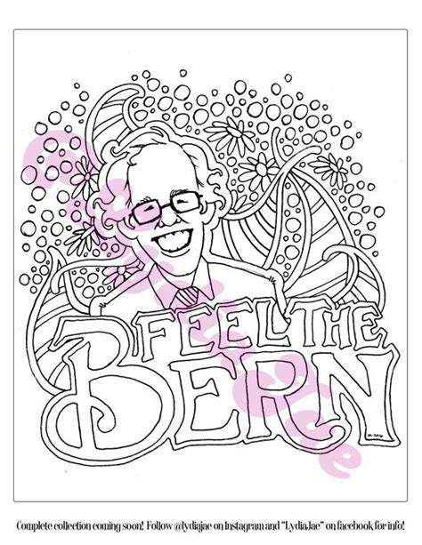 Feel The Bern Coloring Sheet Coloring Sheets Coloring Pages Color