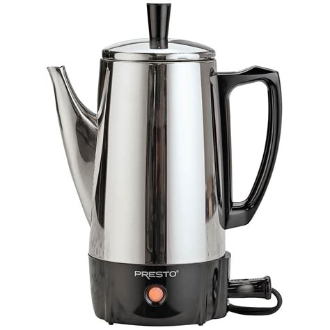 The stainless steel construction adds to the charm of this coffee maker. Presto® Stainless Steel Percolator - Coffee Maker