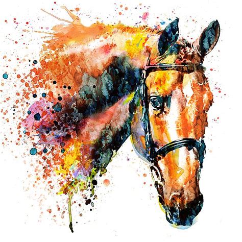Colorful Horse Head By Marian Voicu In 2021 Watercolor Horse Horse