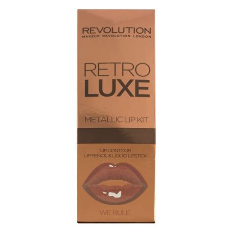 Revolution Makeup Retro Luxe Metallic Lip Kit We Rule 55 Ml 1 Pcs 625