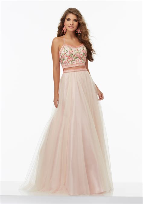 Two Piece Prom Dress With Tulle Skirt Style 99112 Morilee