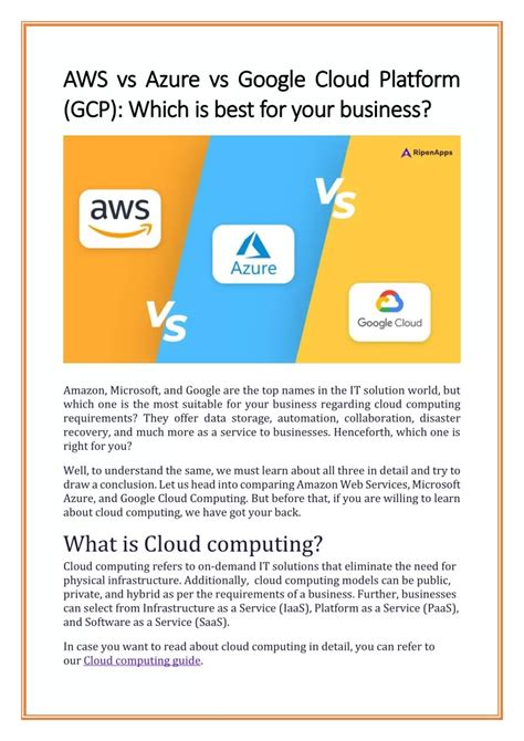 Ppt Aws Vs Azure Vs Google Cloud Platform Gcp Which Is Best For Your Business Powerpoint