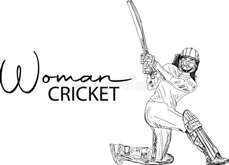 female cricket player woman cricketer logo women s cricket vector illustration stock vector