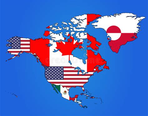 North America Flag Map Stock Vector Illustration Of Politics 49051209